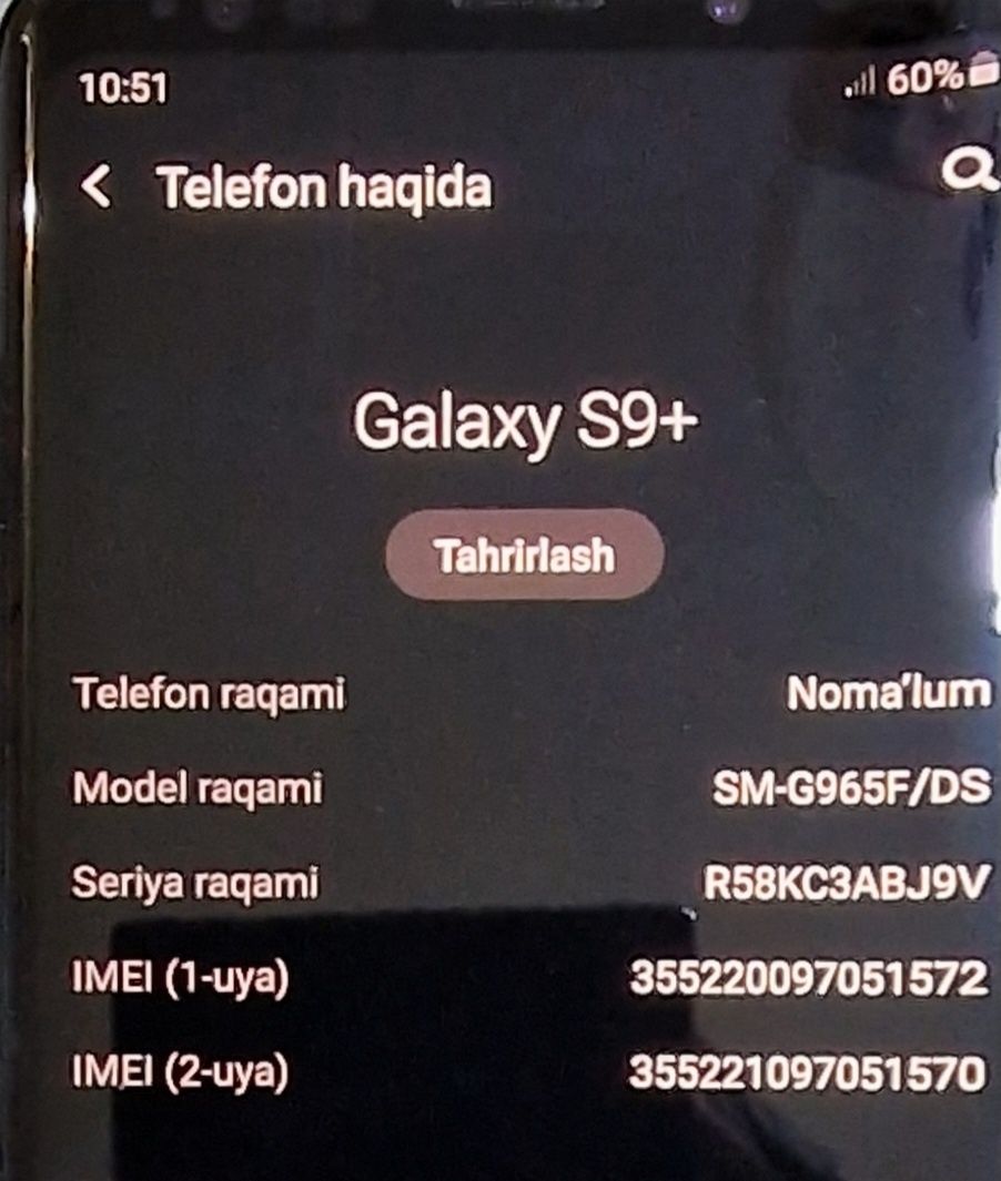 Samsung s9plus 1yil kafolat