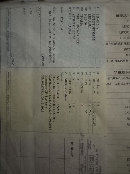 Renault symbol thalya 1.2 -GPL-ocazie