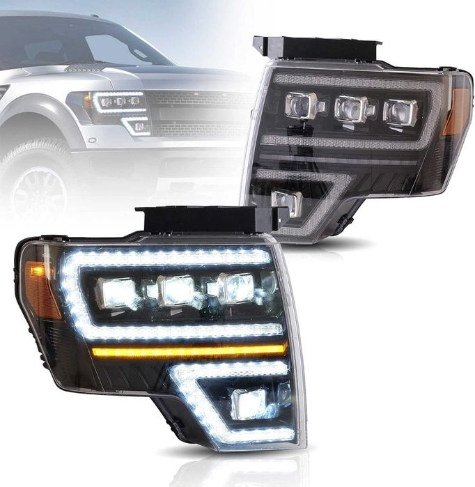 Комплект LED Matrix фарове с динамични мигачи за Ford F150 09 - 14