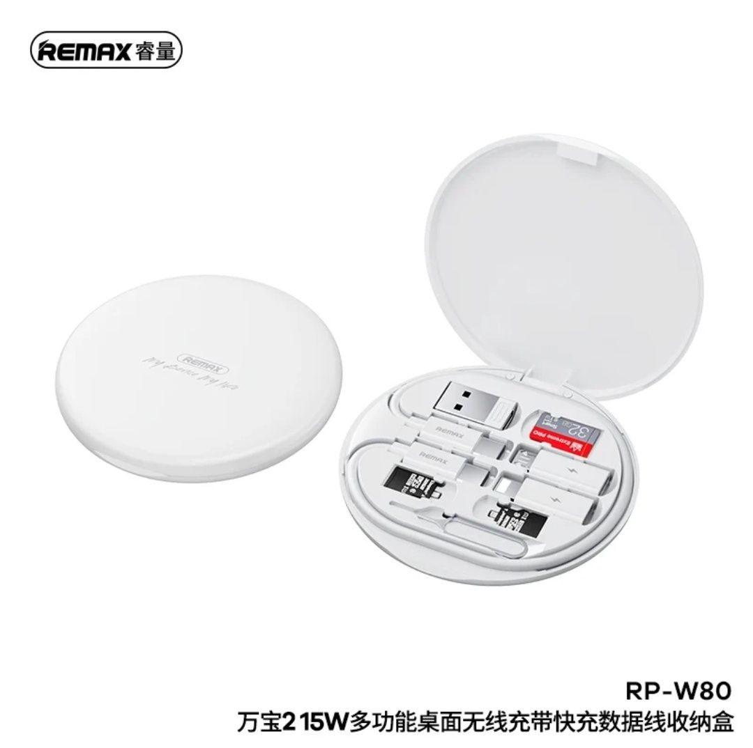 Remax RP-W80 Wireless Charger 15W Multifunctional Data Cable Set 60W