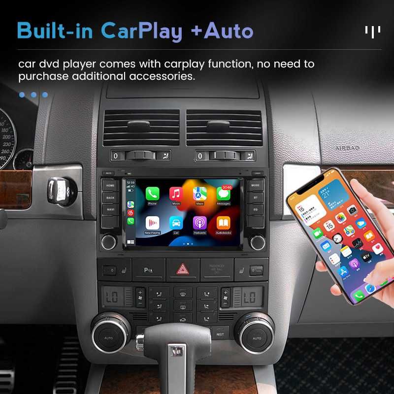 NAVIGATIE Android VW Touareg T5 2003-2010 1/8 Gb CarPlay + CAMERA