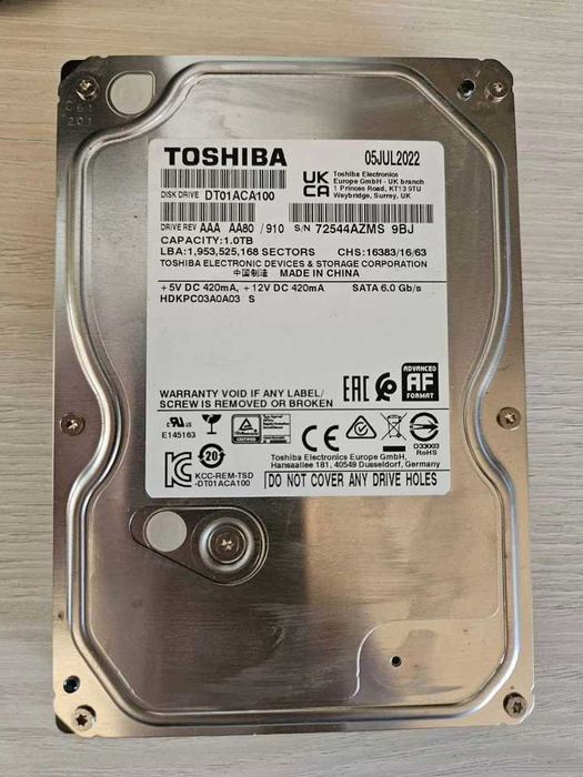 HDD Toshiba DT01ACA100/HDD Seagate ST1000DM003