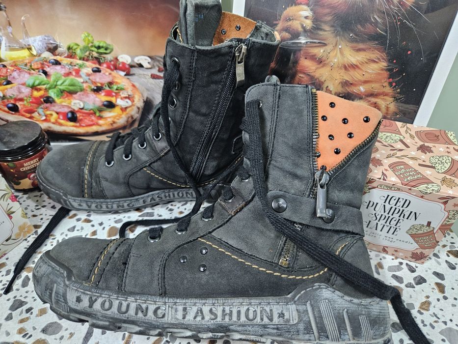 Топли боти естествена кожа N38