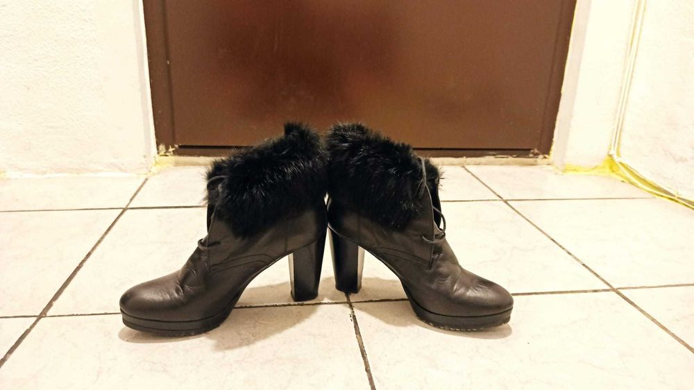 botine din piele cu blanita marimea 37