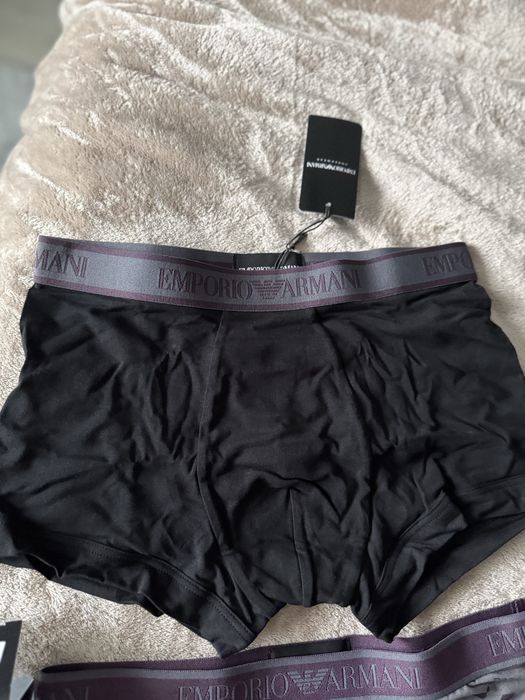 Emporio Armani set 3 boxeri gri/negru marimea S noi originali