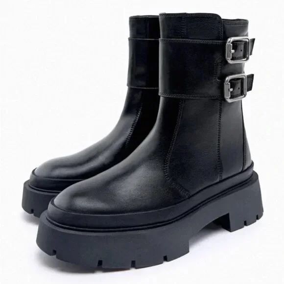 Нови Боти Zara естествена кожа
