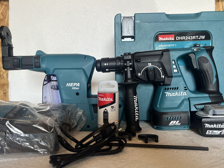 Rotopercutor cu aspirator Makita DHR243 Brushless 5Ah Nou fullbox