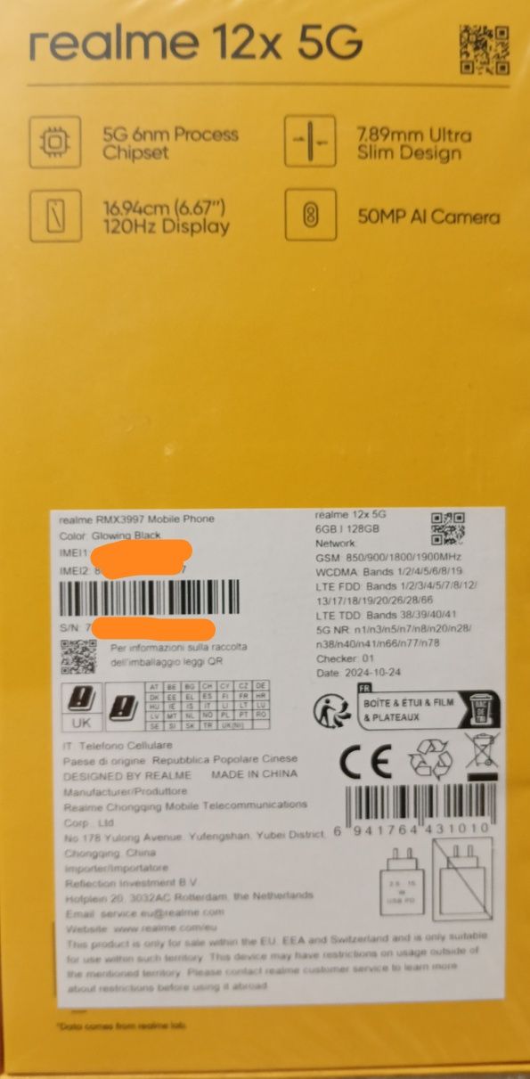 OPPO Realme 12x 5G Нов, неотварян  В оригиналната опаковка