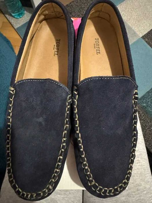 Mocasini bleumarin piele întoarsă