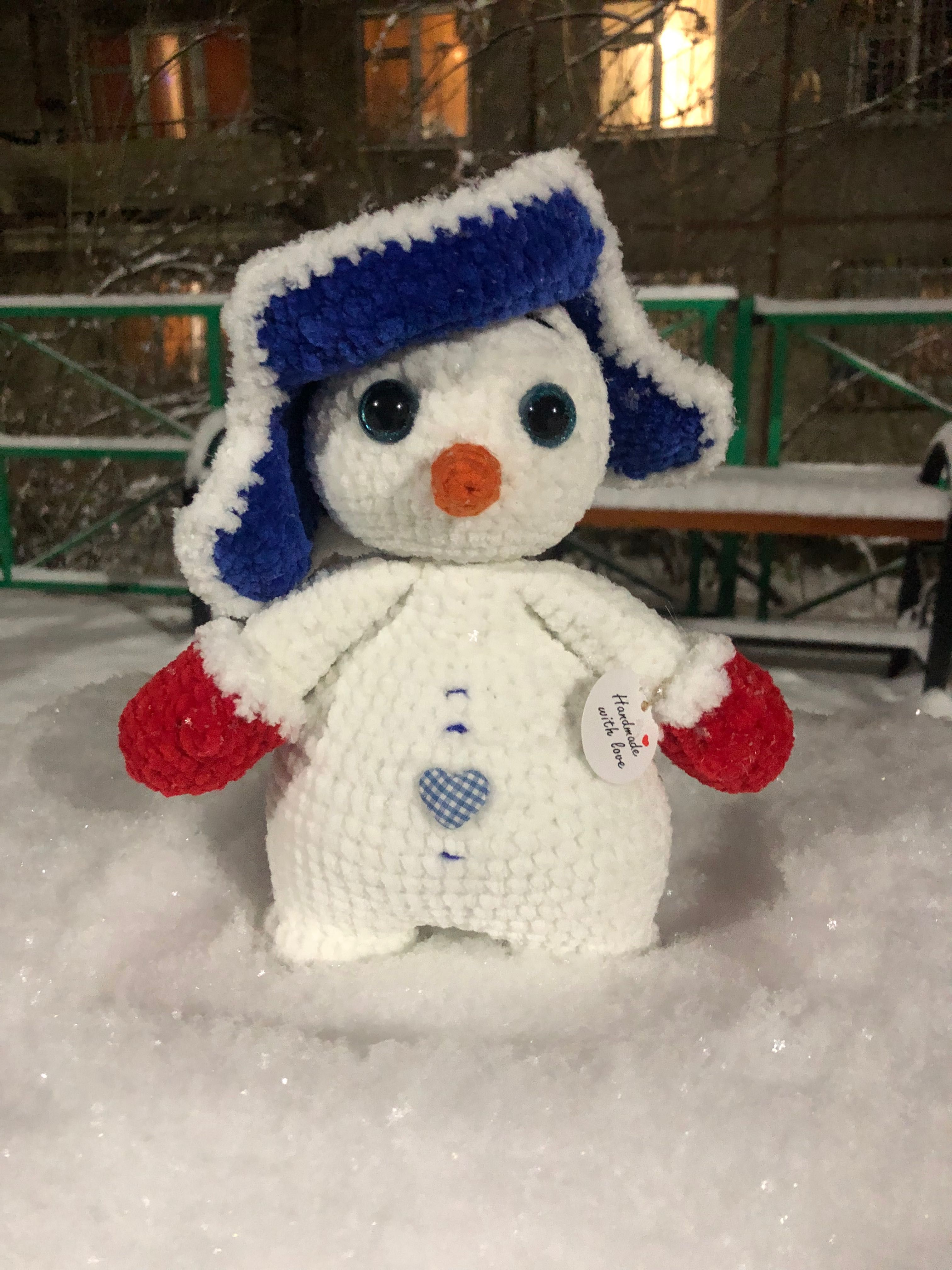 Игрушка снеговик ручная работа подарок ребенку