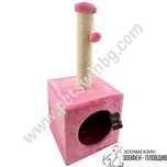 PetInterest Cube Cat Tree Pink 31/31/67см - Драскало за Коте с Къщичка