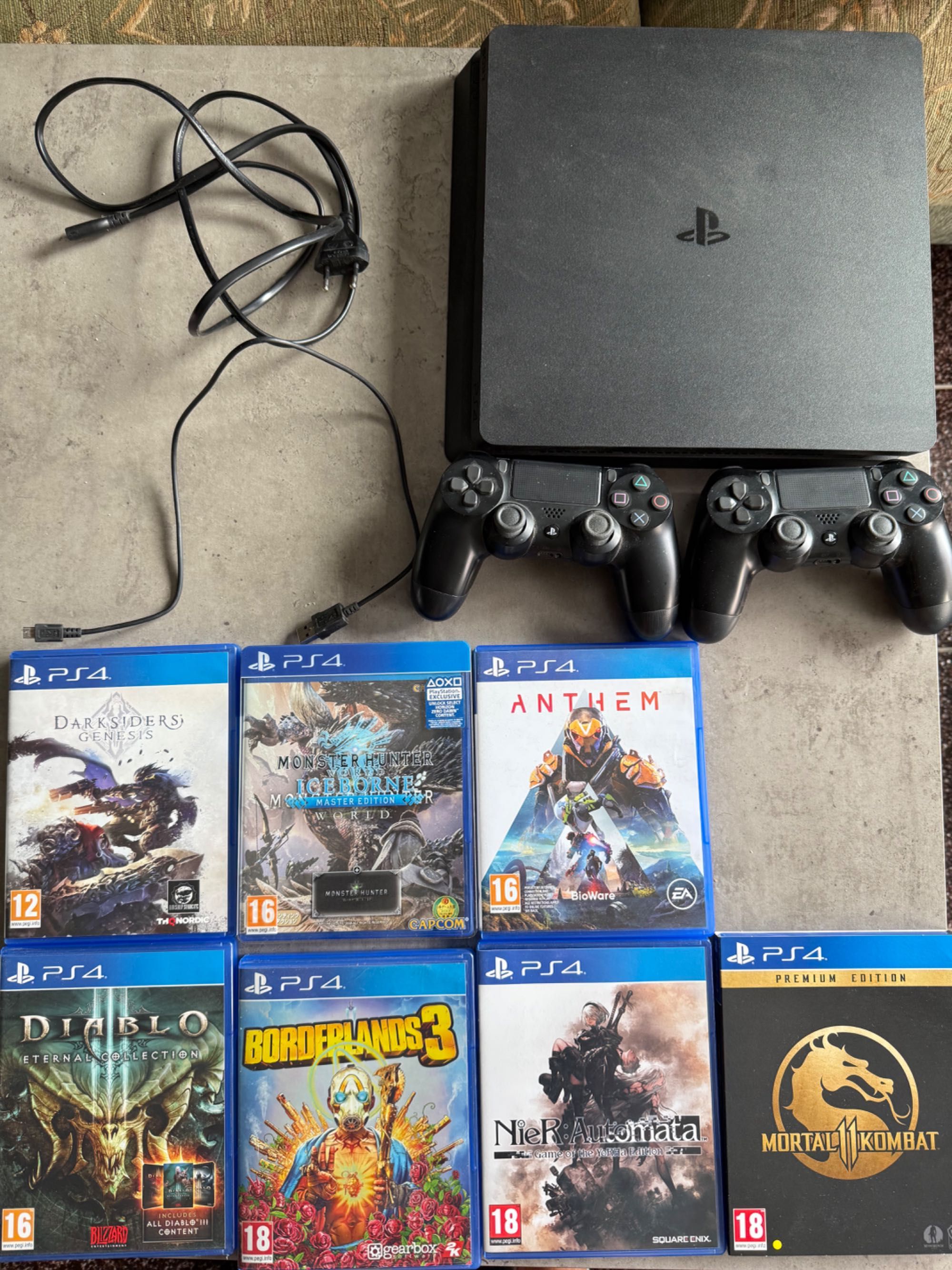 Playstation 4 Slim 1 TB с два джойстика и игри