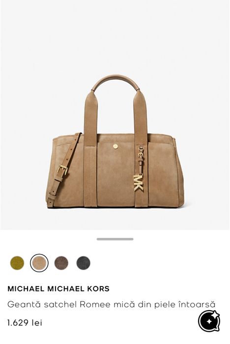 Geanta Michael Kors satchel Romee din piele întoarsă