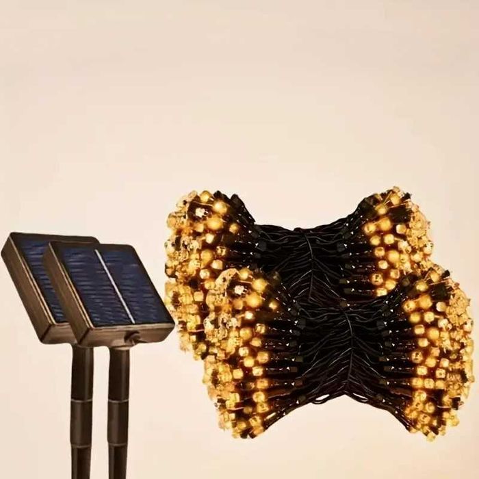 2 x Decoratiune LED cu Alimentare Solară, 100 LED-uri , 12m liniari