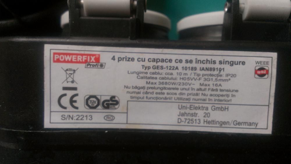 Prelungitor 3680 
w marcat nou Powerfix 4 prize 10m