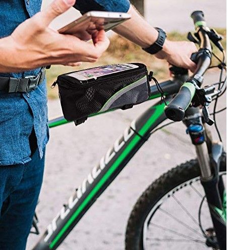 Стабилна водоустойчива чантичка за велосипед с отделение за телефон