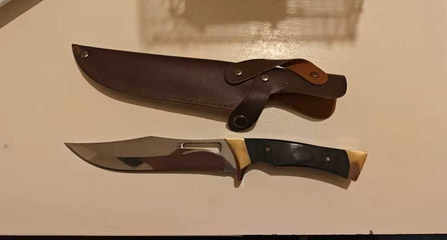 Cutit pakistanez Stainless Steel, Full Tang, teaca piele ECO