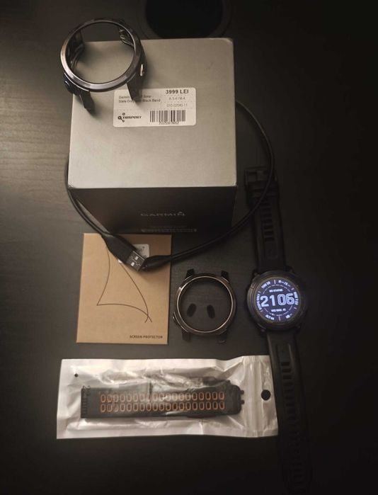 fēnix® 7 Solar 47 mm, Slate grey, accesorii, ca nou