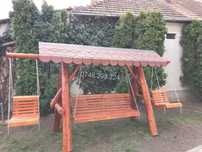 Balansoar  leagan  lemn  rotund rustic masiv