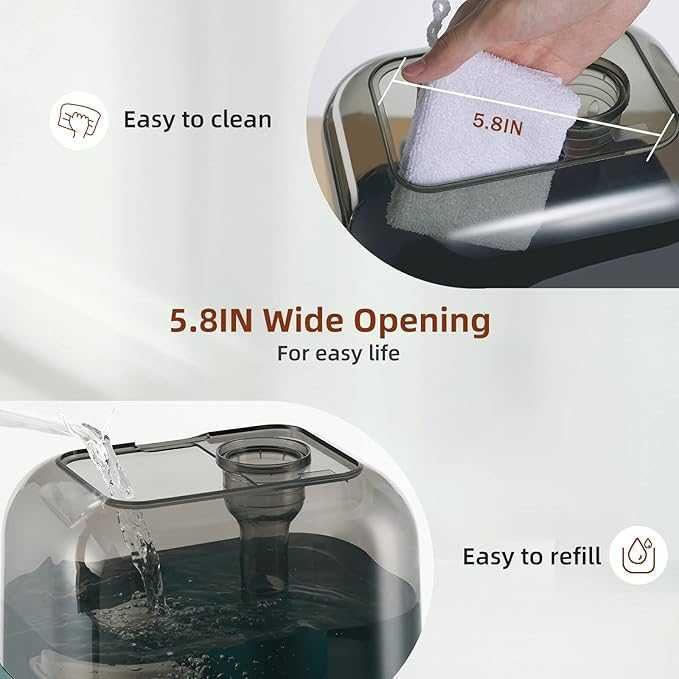 Umidificator  BEAR 5L, 28 dB ultra silențios  35 de ore de funcționare