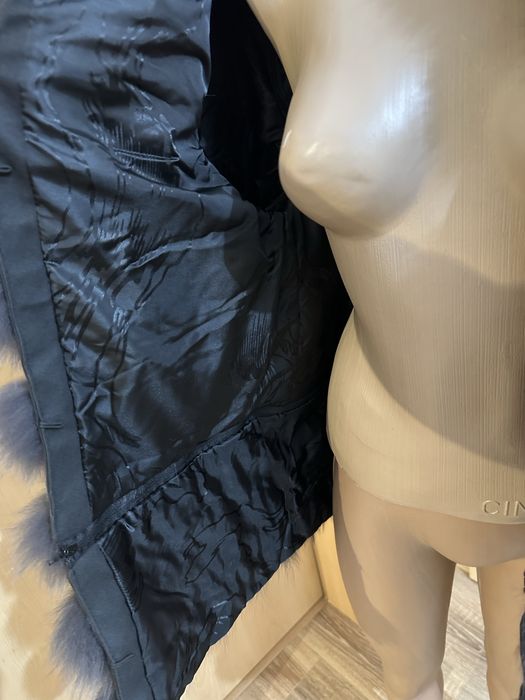 Blana naturala vulpe detasabila S-M , blana naturala lunga gri , vulpe