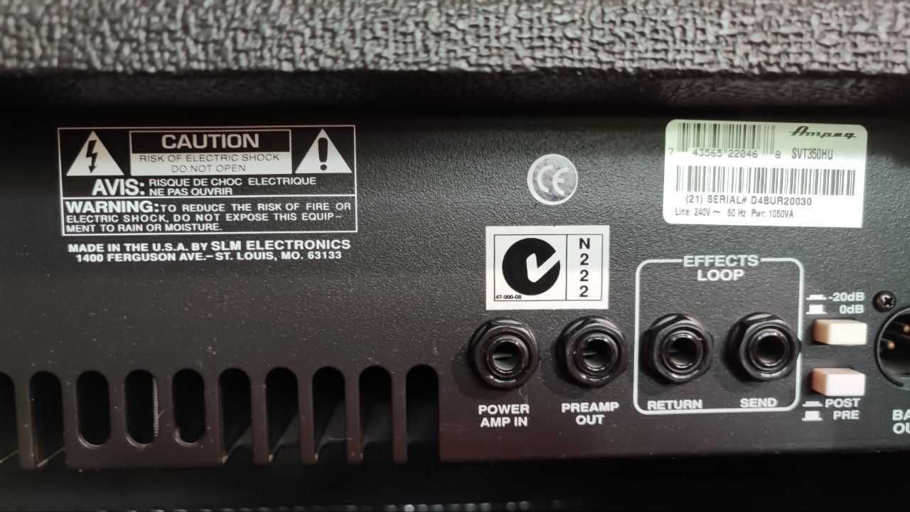 Басовый усилитель Ampeg SVT-350H CS и
Гитарный кабинет Ampeg PR-410HLF