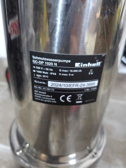 2 x Pompa submersibila Einhell apa murdara GC-DP 1020 N