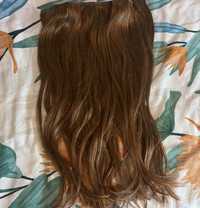 Естествени Реми треси за коса с клипси 200гр - златисто кестенява
