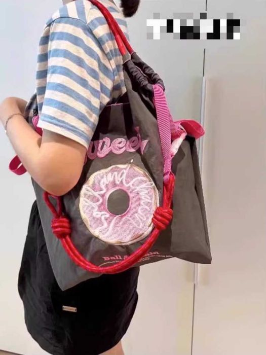 Sacoșă de cumpărături brodată cu lanț japonez ball chain