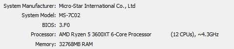 KIT PC AMD AM4 3600xT 32gb ddr4 B450MSI Max