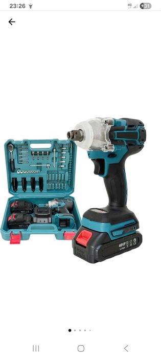 Masina de gaurit si insurubat cu Impact fara fir, 40 accesorii