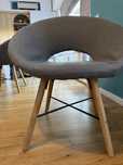 Set scaune / fotolii dining sau bucatarie, gri inchis, tapitate