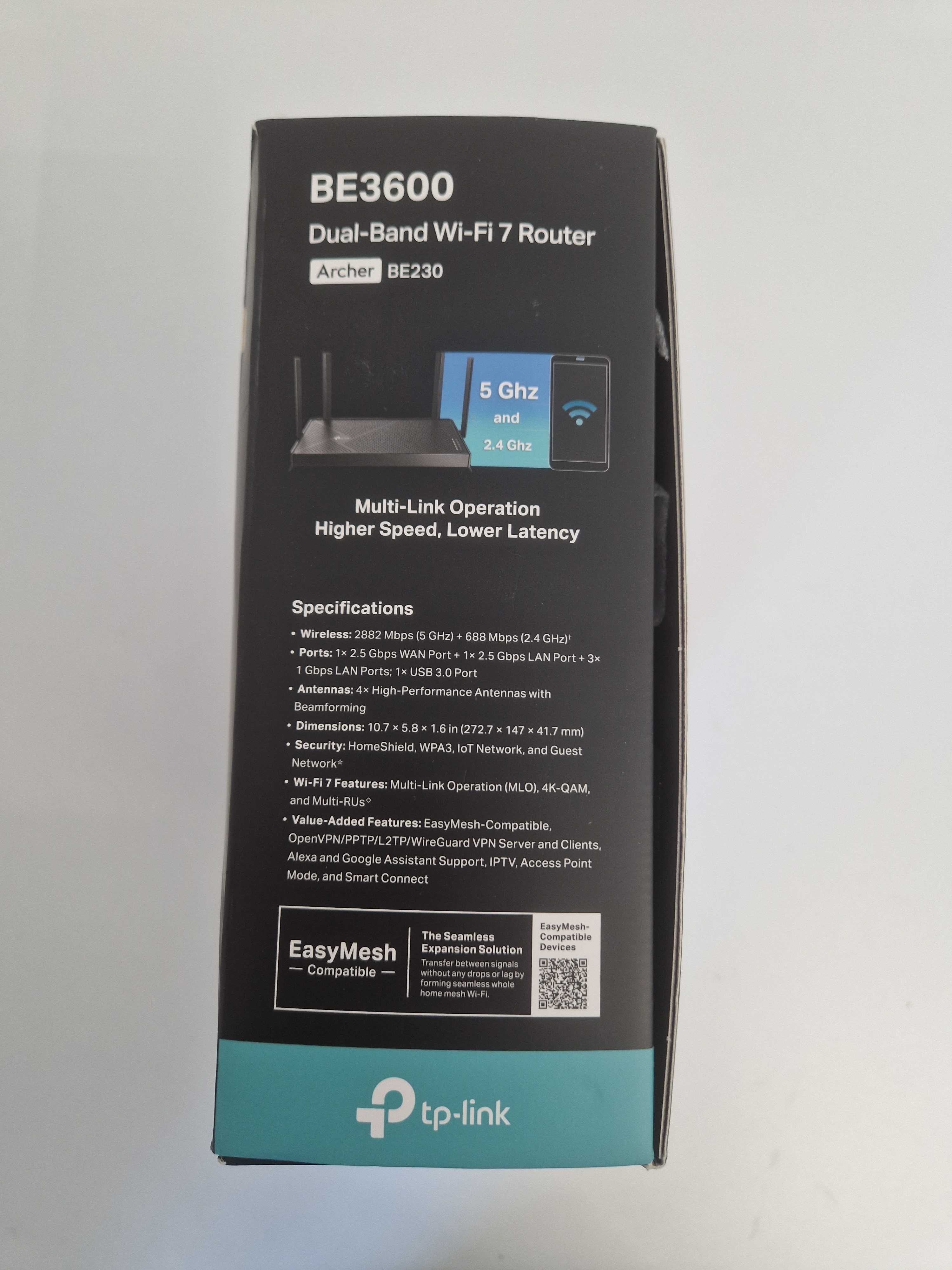 Безжичен рутер TP-Link Archer BE230, BE3600, Dual-Band, Wi-Fi 7