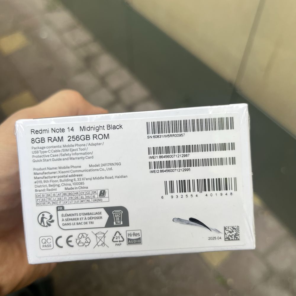 Redmi Note 14 упакованный