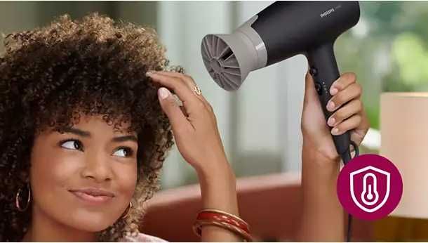 Нов Сешоар PHILIPS BHD351/10 2100W дифузер прическа коса преса маши