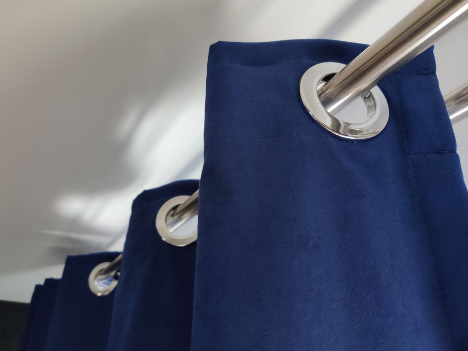 Set draperie catifea albastră 2 bucati 245x240