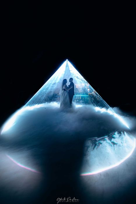 Cercul magic cu Laser si baloane de sapun cu fum FOBBLE dansul mirilor