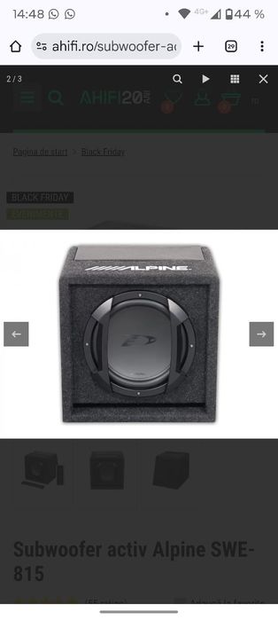 Subwoofer auto Alpin SWE 815