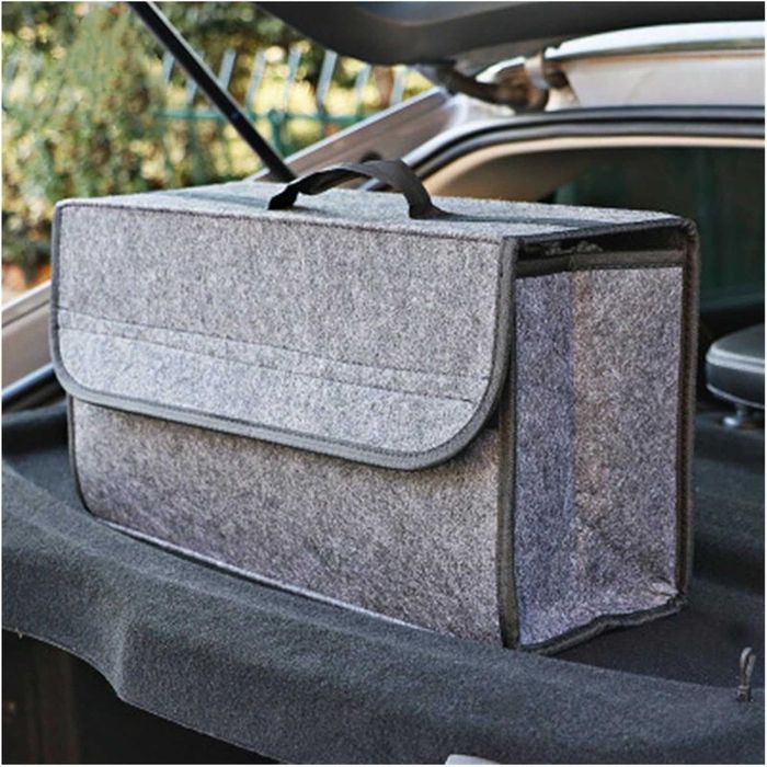 Organizator portbagaj auto pliabil din fetru Geanta robusta 50x15x24cm