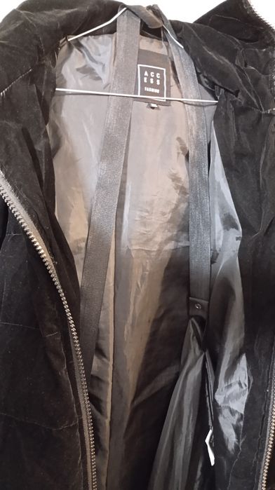 Черно зимно яке с качулка