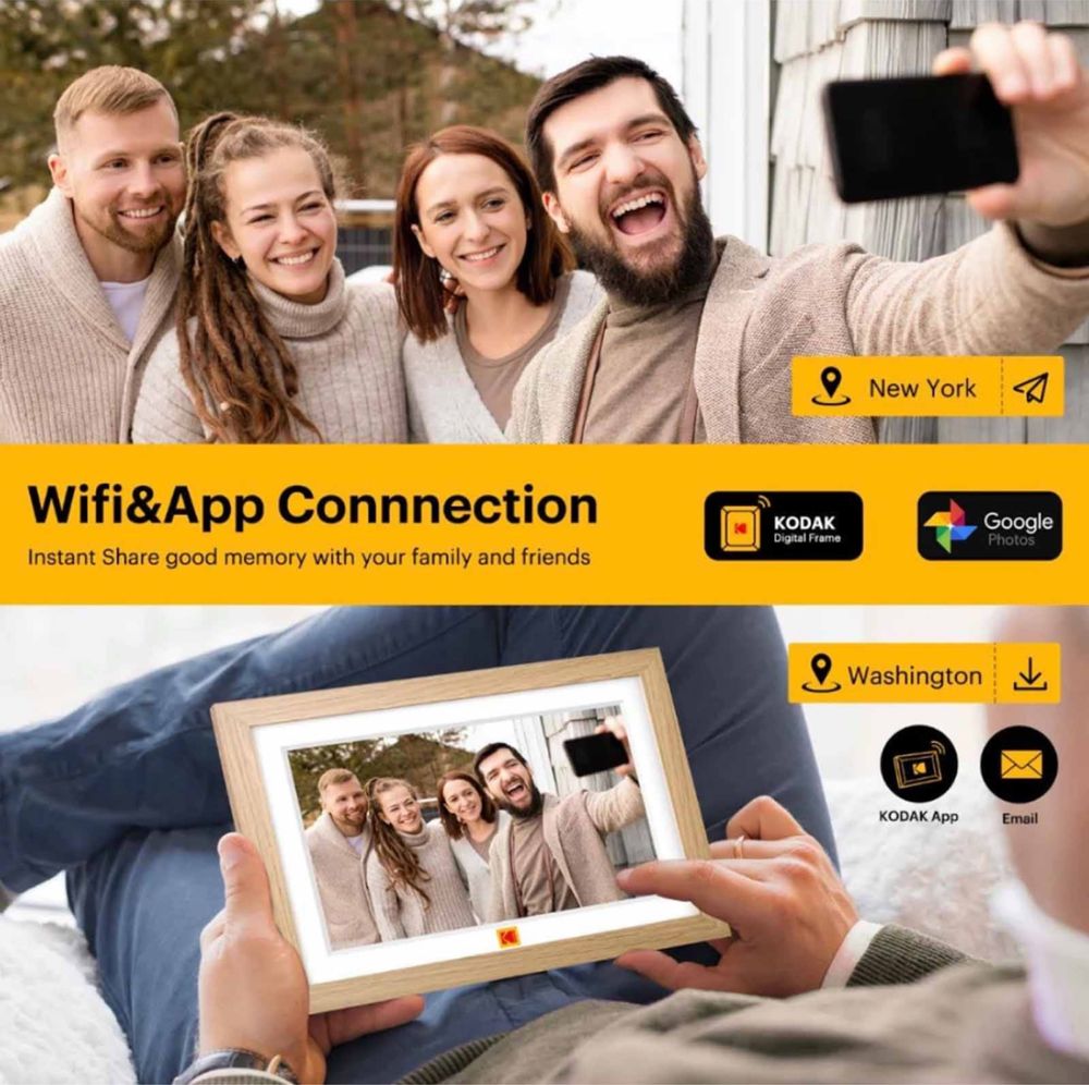 Цифровая фоторамка Kodak 10.1 дюм IPS екран сенсор Wifi 32gb память