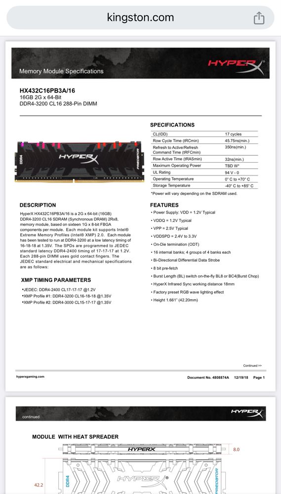Hyperx predator 16gb 3200 ddr4 ARGB