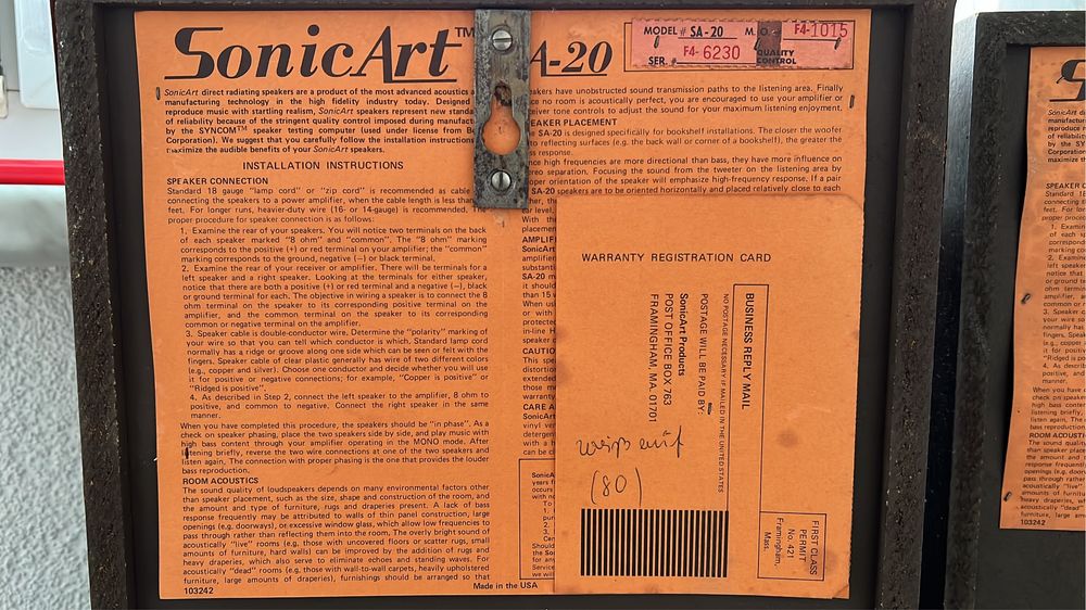 Bose SonycArt SA-20 (RARITĂȚI)