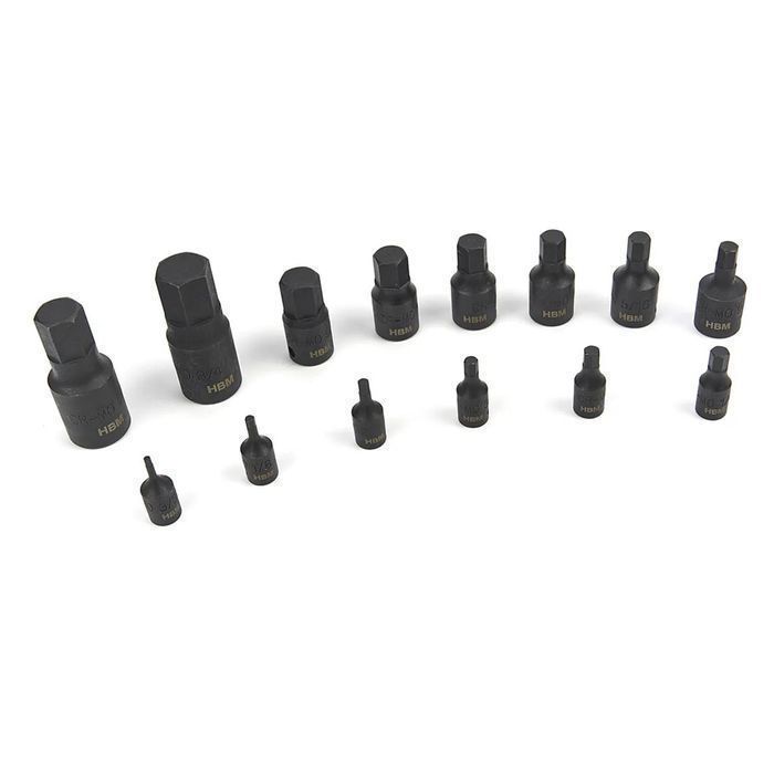 Set biti imbus hexagon de impact in inch 14 piese hbm