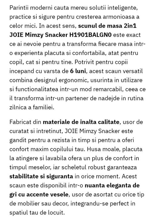 Scaun de masa Joie Atlas