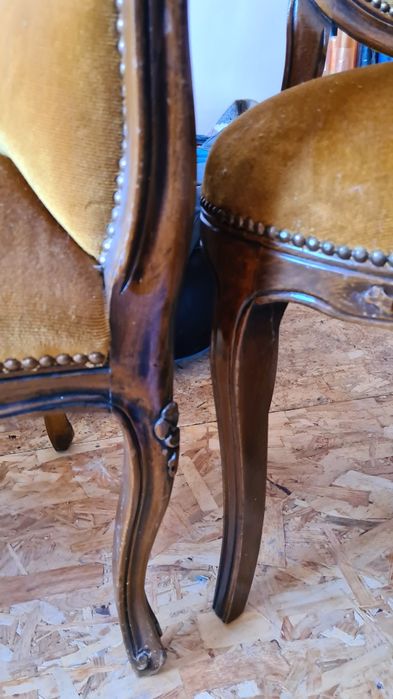 Set canapea lemn masiv si 2 scaune extraordinare unice