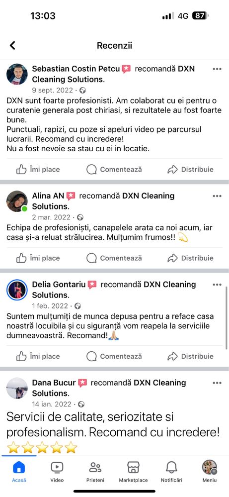 Curatenie la domiciliu / scari de bloc / birouri