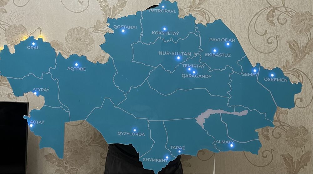 Светящаяся карта Казахстана