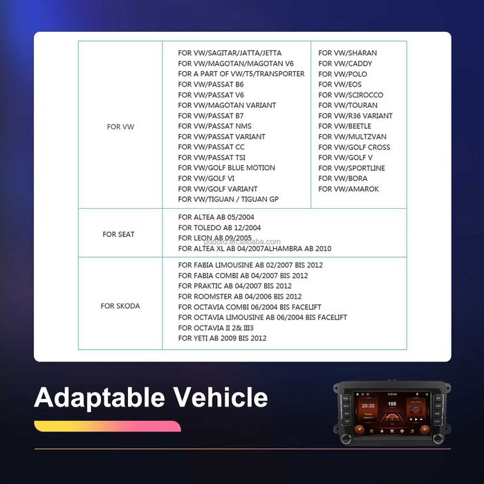 Navigatie Carplay 4GB RAM Volkswagen Golf Passat Skoda Seat