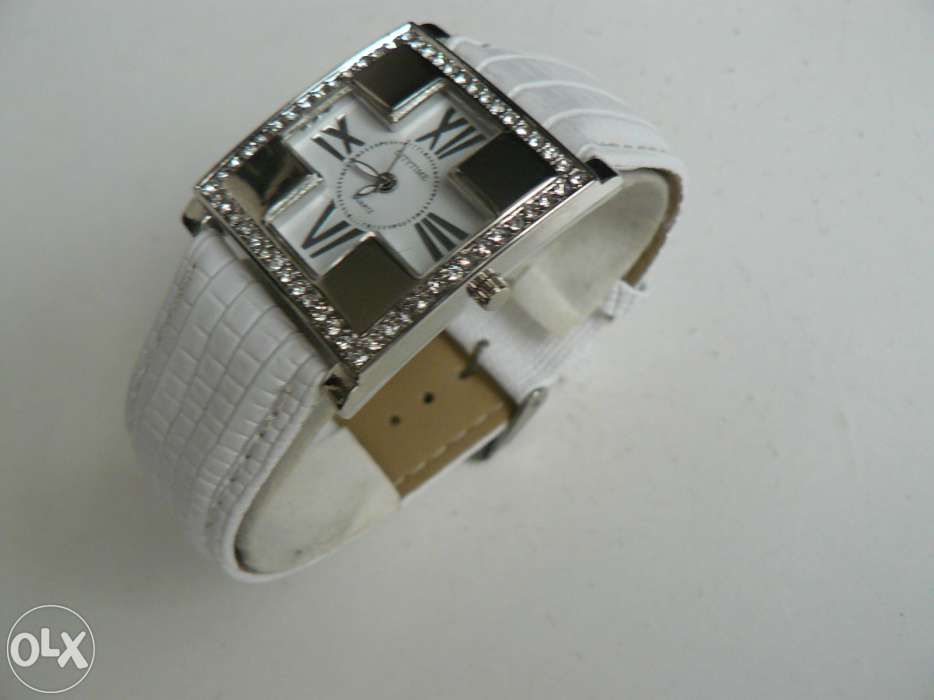 CEAS DAMA "CITY TIME" Cu Strasuri,Mecanism Quartz,Curea Piele Eco